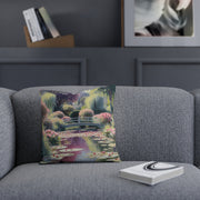 Monet Inspired Lily pond Cushion Watercolor