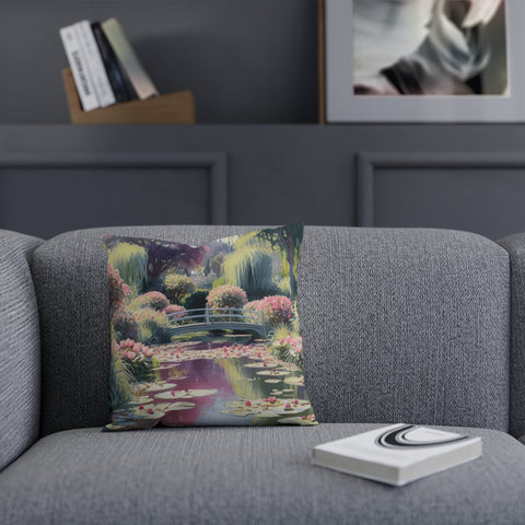 Monet Inspired Lily pond Cushion Watercolor