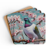 New Zealand Kereru Pigeon Corkwood Coaster Set