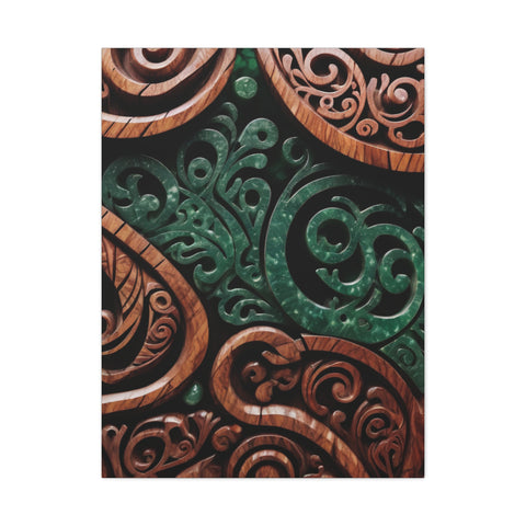 Wood and Jade Pounamu Greenstone Classic Canvas