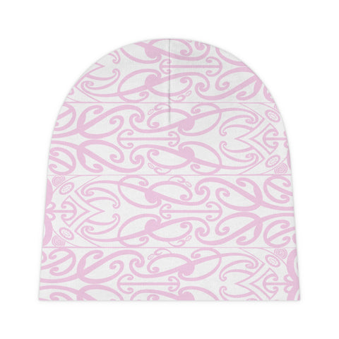Pastel Pink Koru Baby Beanie (AOP)