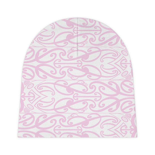 Pastel Pink Koru Baby Beanie (AOP)