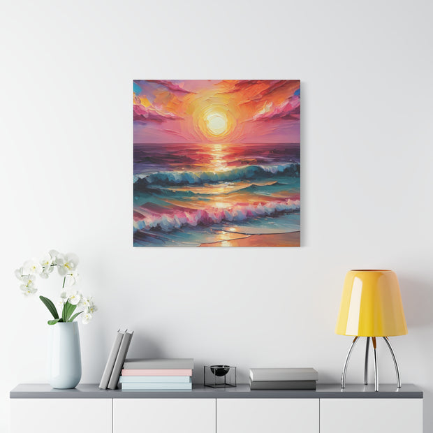 Beautiful Colorful Sunset Oils Classic Canvas