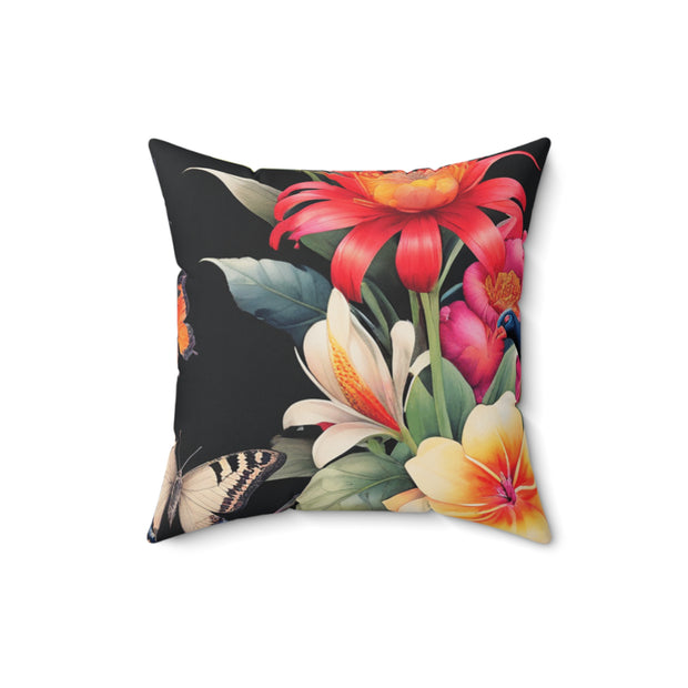 Black Forest Faux Suede Square Pillow