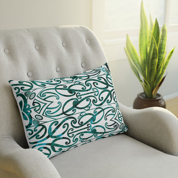 Dark Teal Green Koru Cushion