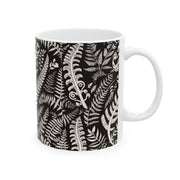 Dark Coco Fern and Bone Ceramic Mug, (11oz, 15oz)