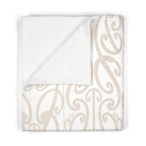 Pastel Beige Koru Soft Fleece Baby Blanket