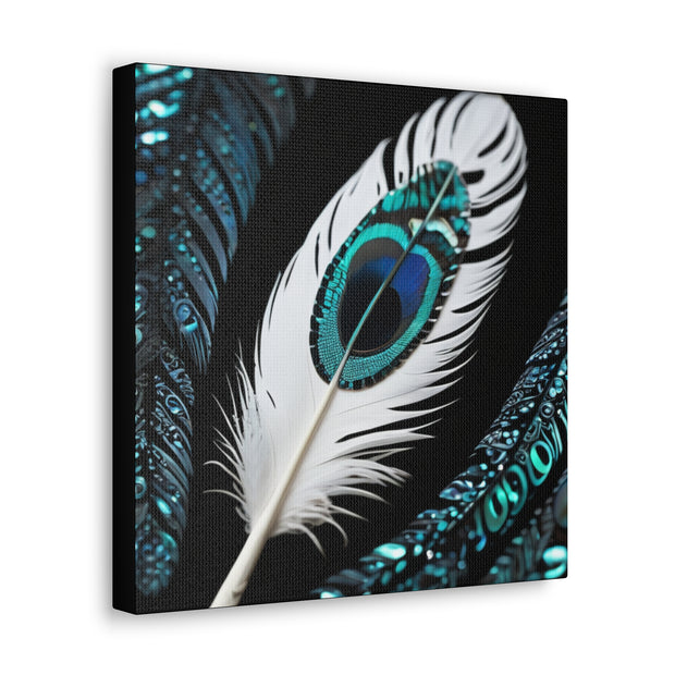 Paua Shell Abalone Feather Classic Canvas