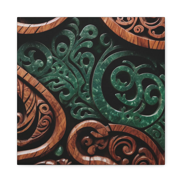 Wood and Jade Pounamu Greenstone Classic Canvas