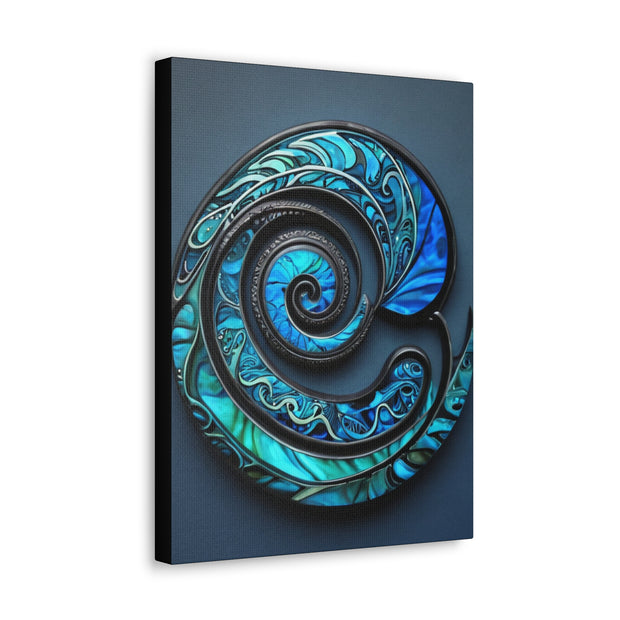 Stunning Blue Paua Abalone Shell Spiral Classic Canvas