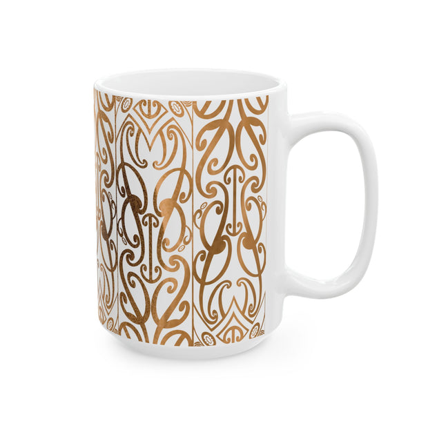 Burnt Orange Koru Ceramic Mug, (11oz, 15oz)