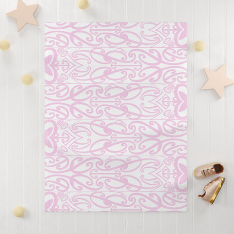 Pastel Pink Koru Soft Fleece Baby Blanket