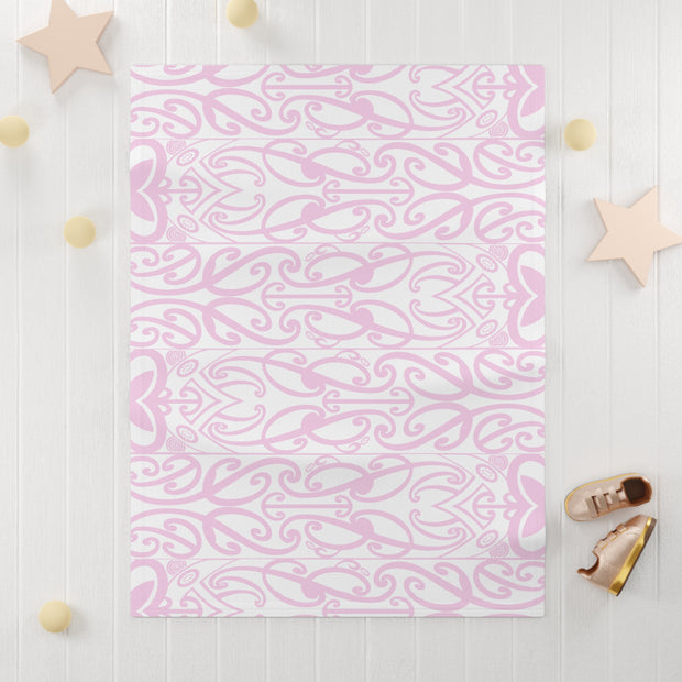 Pastel Pink Koru Soft Fleece Baby Blanket
