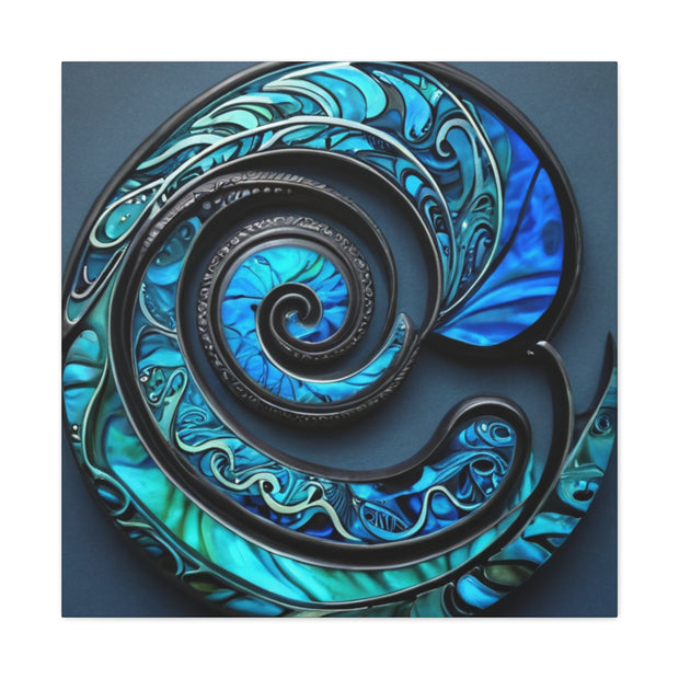 Stunning Blue Paua Abalone Shell Spiral Classic Canvas