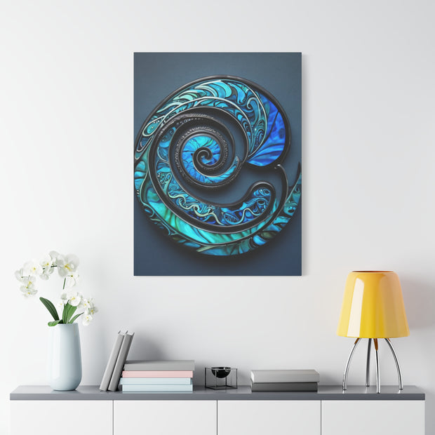 Stunning Blue Paua Abalone Shell Spiral Classic Canvas