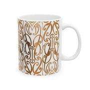 Burnt Orange Koru Ceramic Mug, (11oz, 15oz)