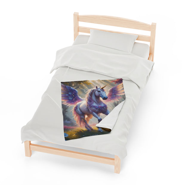Magical Childrens Unicorn Horse Velveteen Plush Blanket