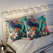 Emerald Green Parrot Paradise Pillow Sham