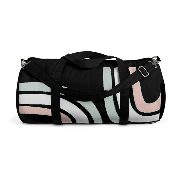 Pastel Curves On Black Duffle Bag