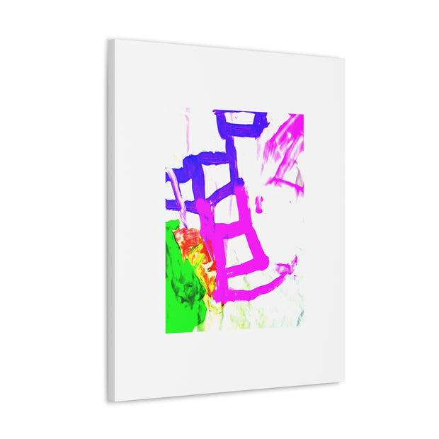 Canvas Gallery Wraps Pink and Blue Ladders Art