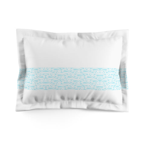 Soft Aqua Blue Koru Microfiber Pillow Sham