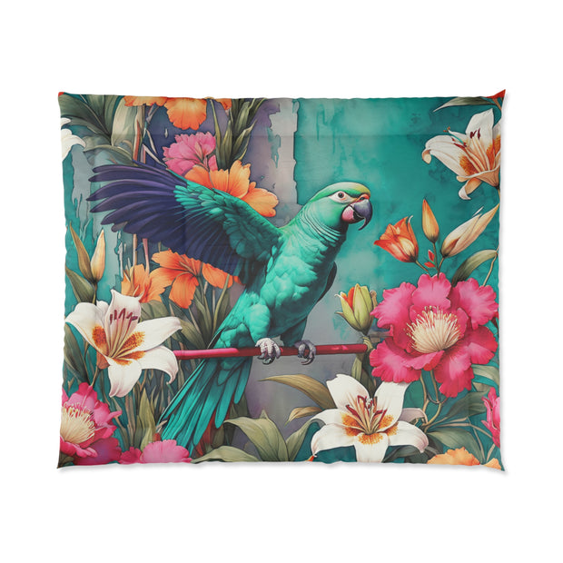 Emerald Green Parrot Paradise Comforter