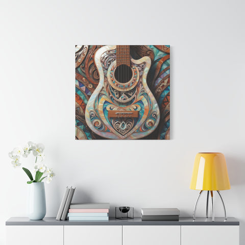 Mother Of Pearl Guitar Colorful Classic Canvas