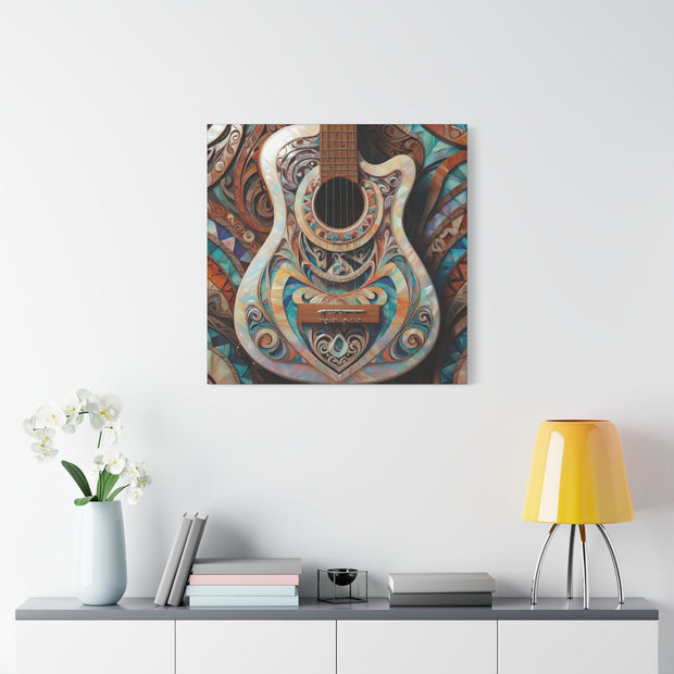 Mother Of Pearl Guitar Colorful Classic Canvas