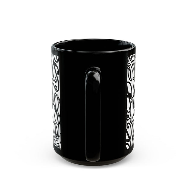 Black And White Koru Black Mug (11oz, 15oz)