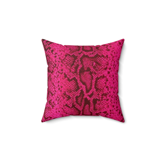 Faux Suede Square Pillow Pink Fushia Lipstick