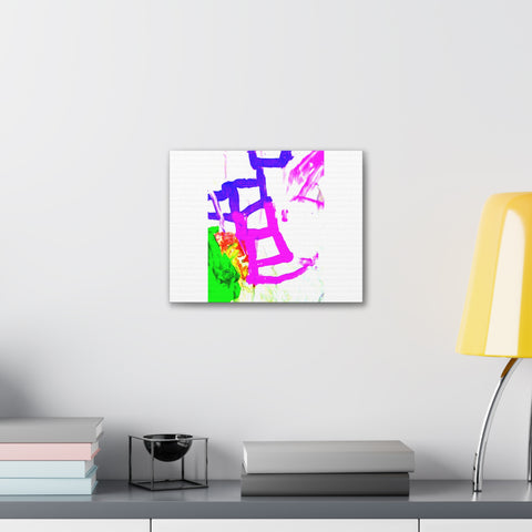 Canvas Gallery Wraps Pink and Blue Ladders Art
