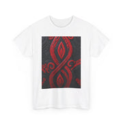 Red and Black Maori Design Mana Unisex Heavy Cotton Tee