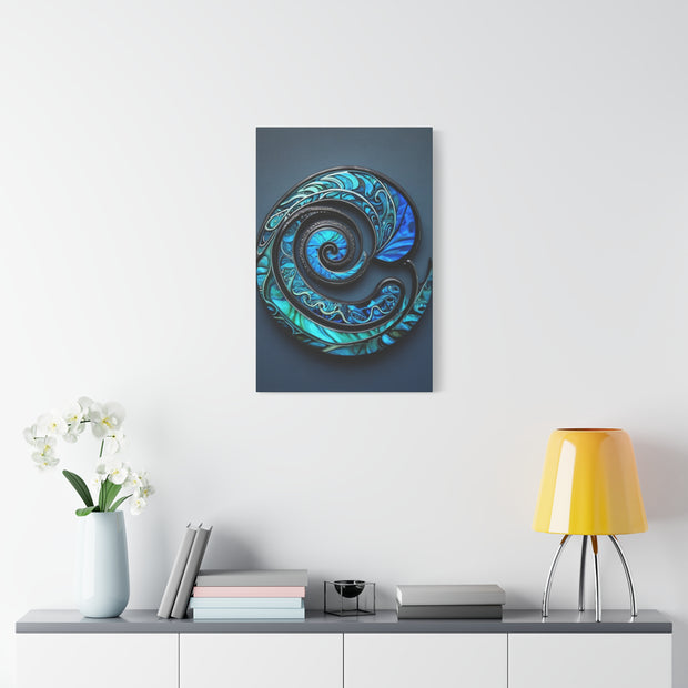 Stunning Blue Paua Abalone Shell Spiral Classic Canvas