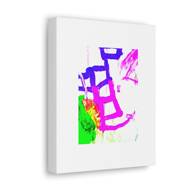 Canvas Gallery Wraps Pink and Blue Ladders Art