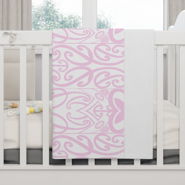 Pastel Pink Koru Soft Fleece Baby Blanket