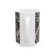 Dark Coco Fern and Bone Ceramic Mug, (11oz, 15oz)