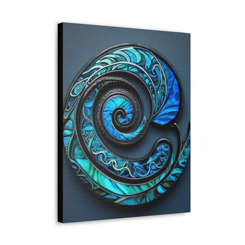Stunning Blue Paua Abalone Shell Spiral Classic Canvas