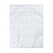 Blue and White Flowers and Butterflies Microfiber Duvet Cover
