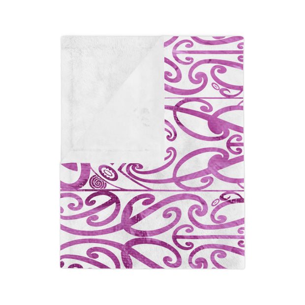 Purple Koru Velveteen Microfiber Blanket