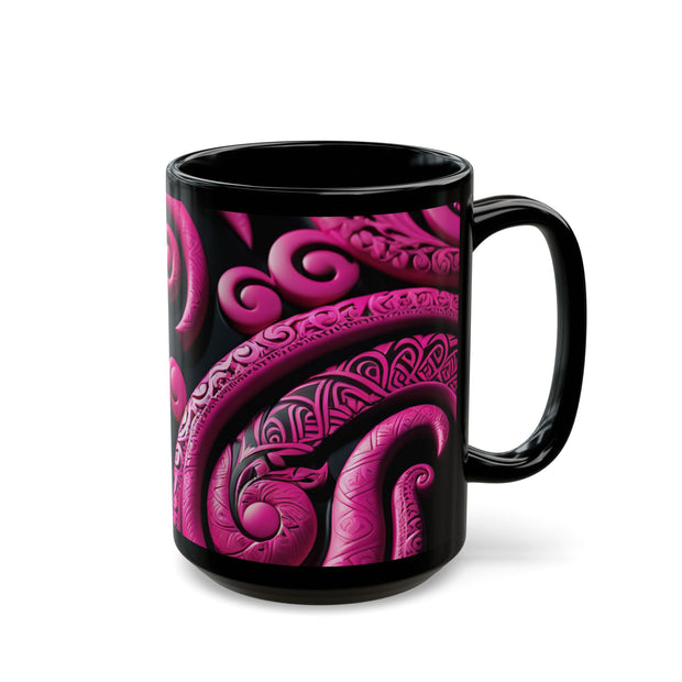 Pink Koru Black Mug (11oz, 15oz)