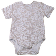 Beige Koru Pastel Baby Short Sleeve Bodysuit