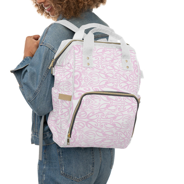 Pastel Pink Koru Multifunctional Diaper Backpack