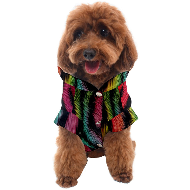 Rainbow Zebra Fur Print Dog Coat