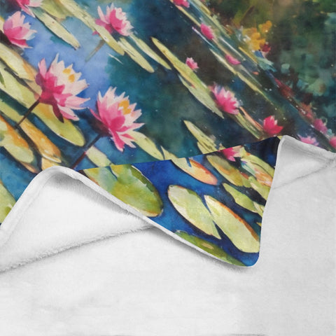 Monet Inspired Water Lily Pond Blanket