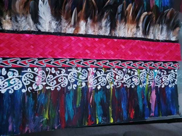 Red Weave Painting Acrylic